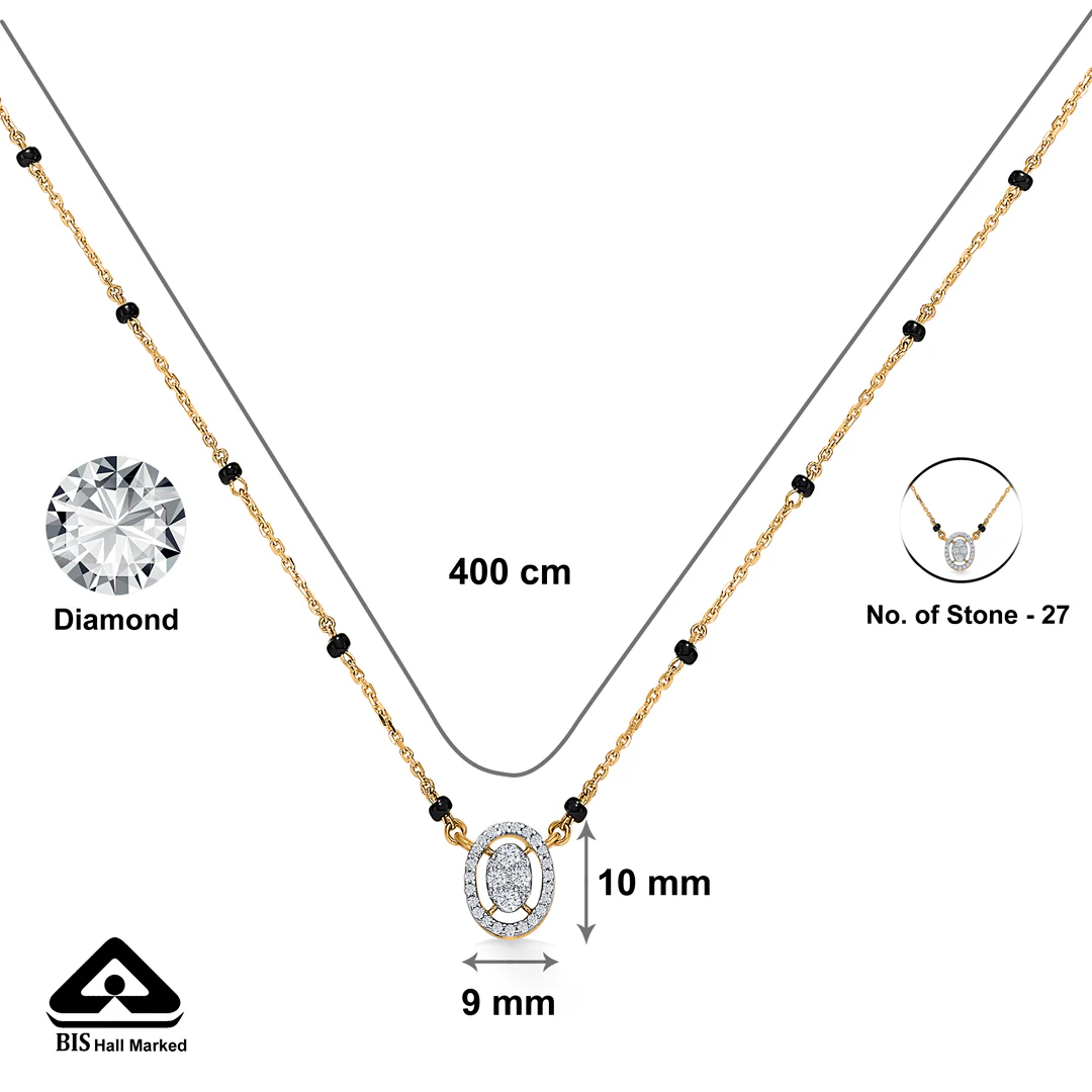 Ecliptica Charm Gold & Diamond Modern Mangalsutra For Women - Image 5