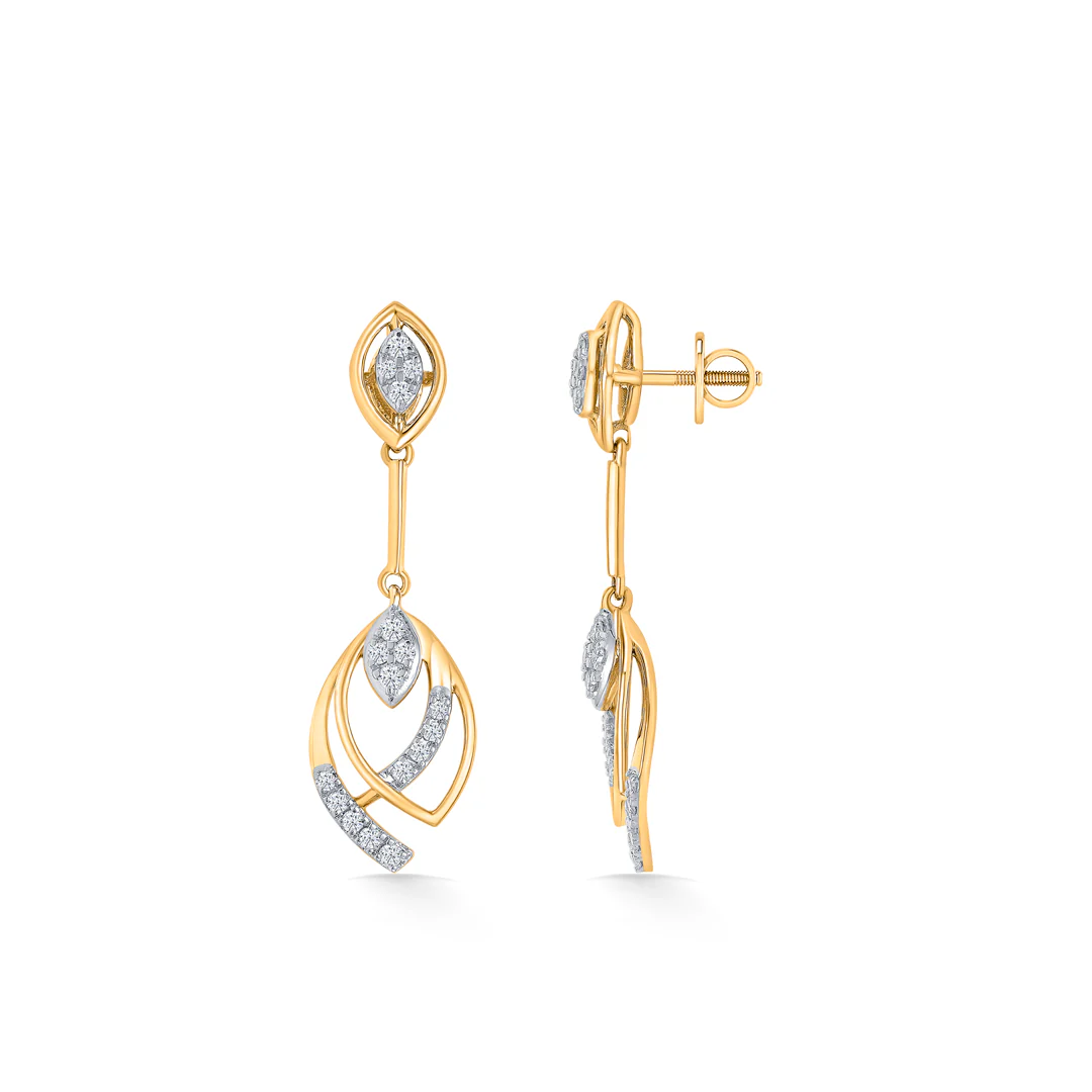 Elegant Descent Gold Dangler Earring For Women - Image 3