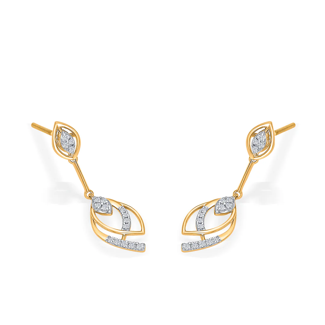 Elegant Descent Gold Dangler Earring For Women - Image 4