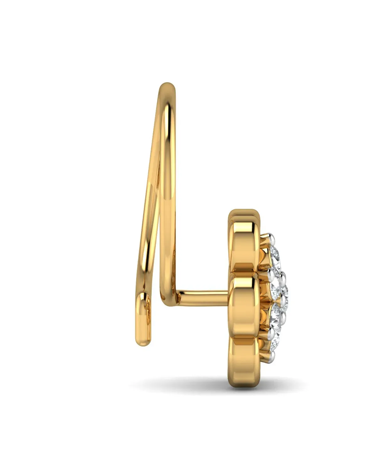 Elegant Floral Diamond Nosepin - Image 2
