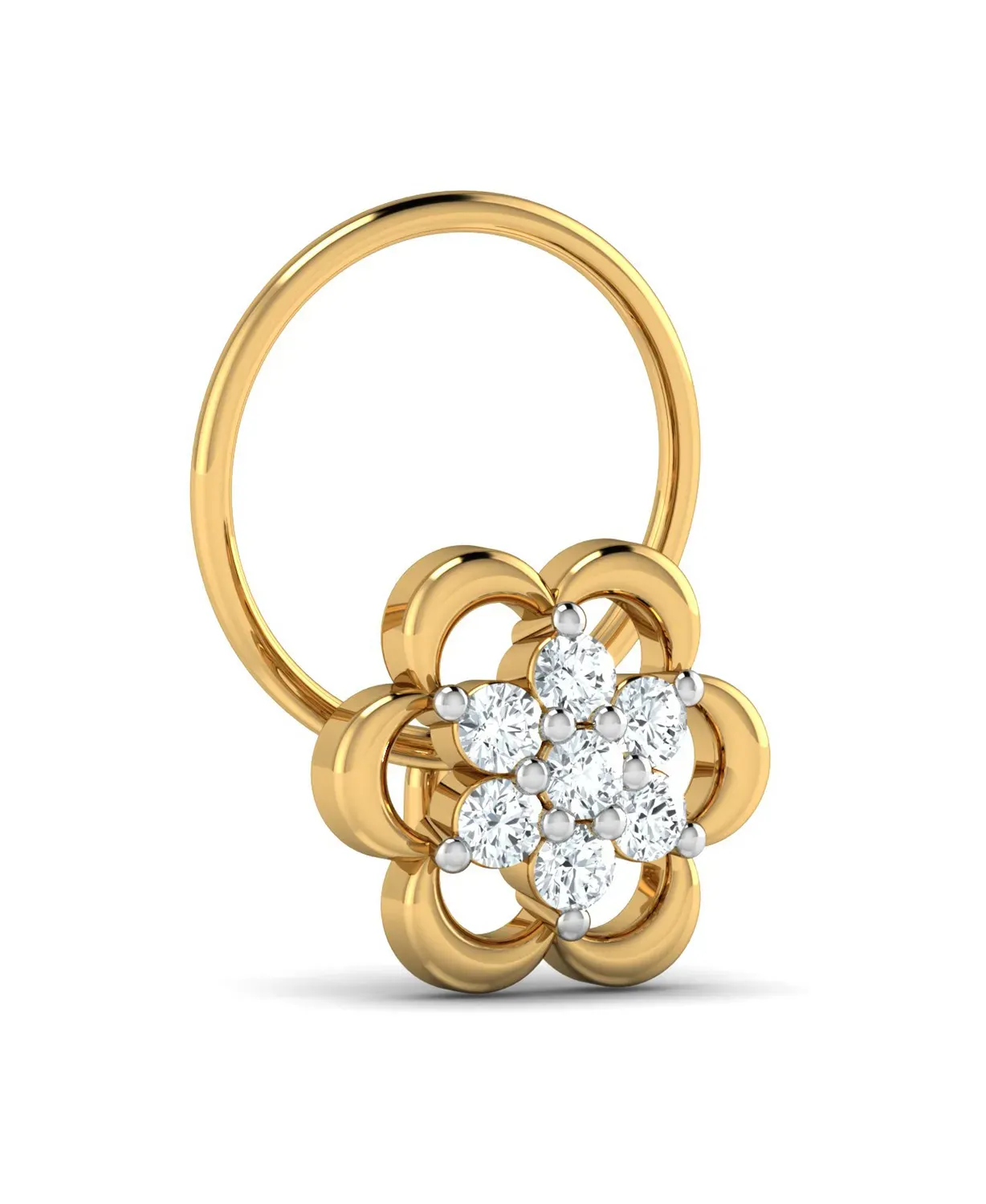 Elegant Floral Diamond Nosepin - Image 3
