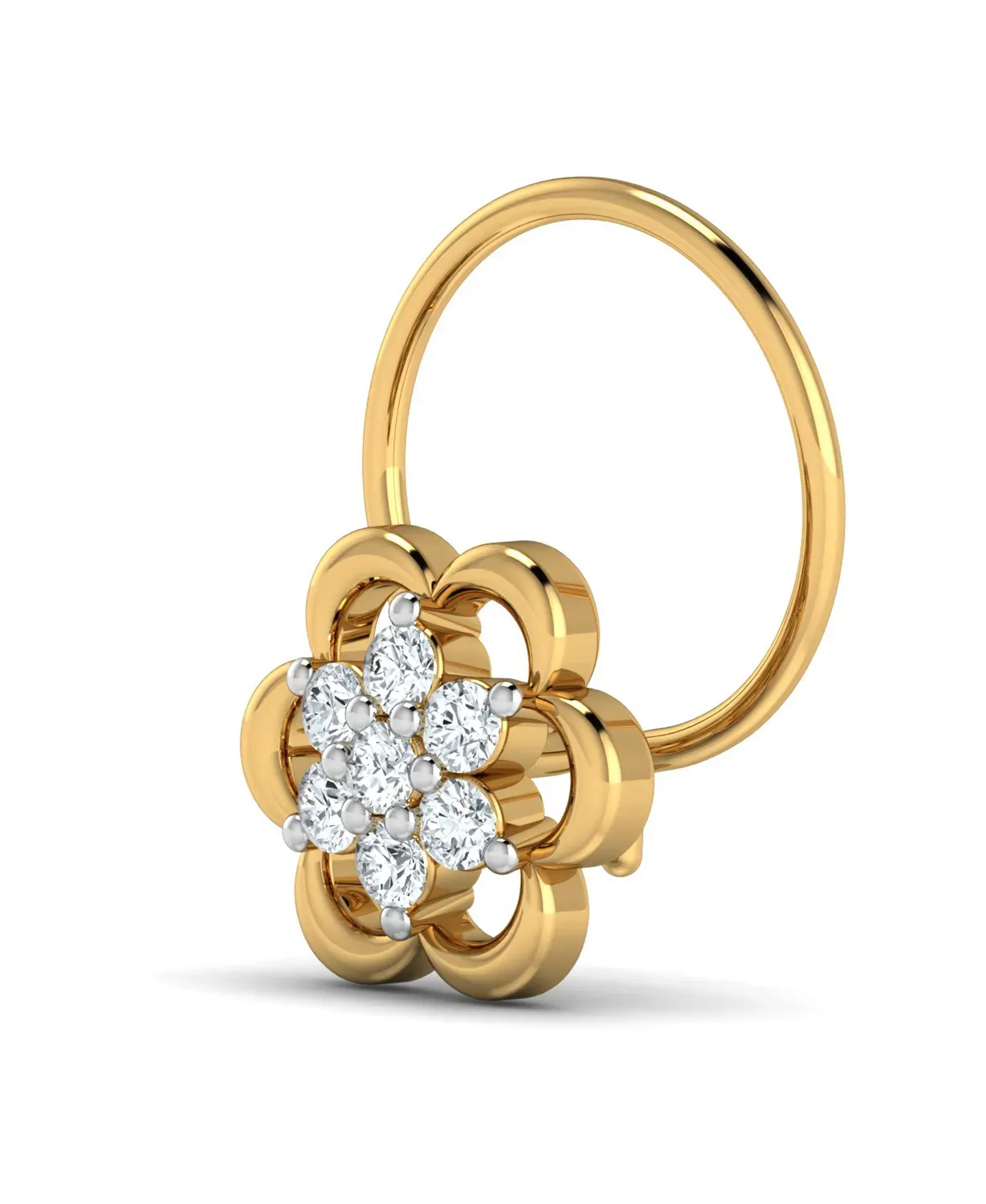 Elegant Floral Diamond Nosepin - Image 4