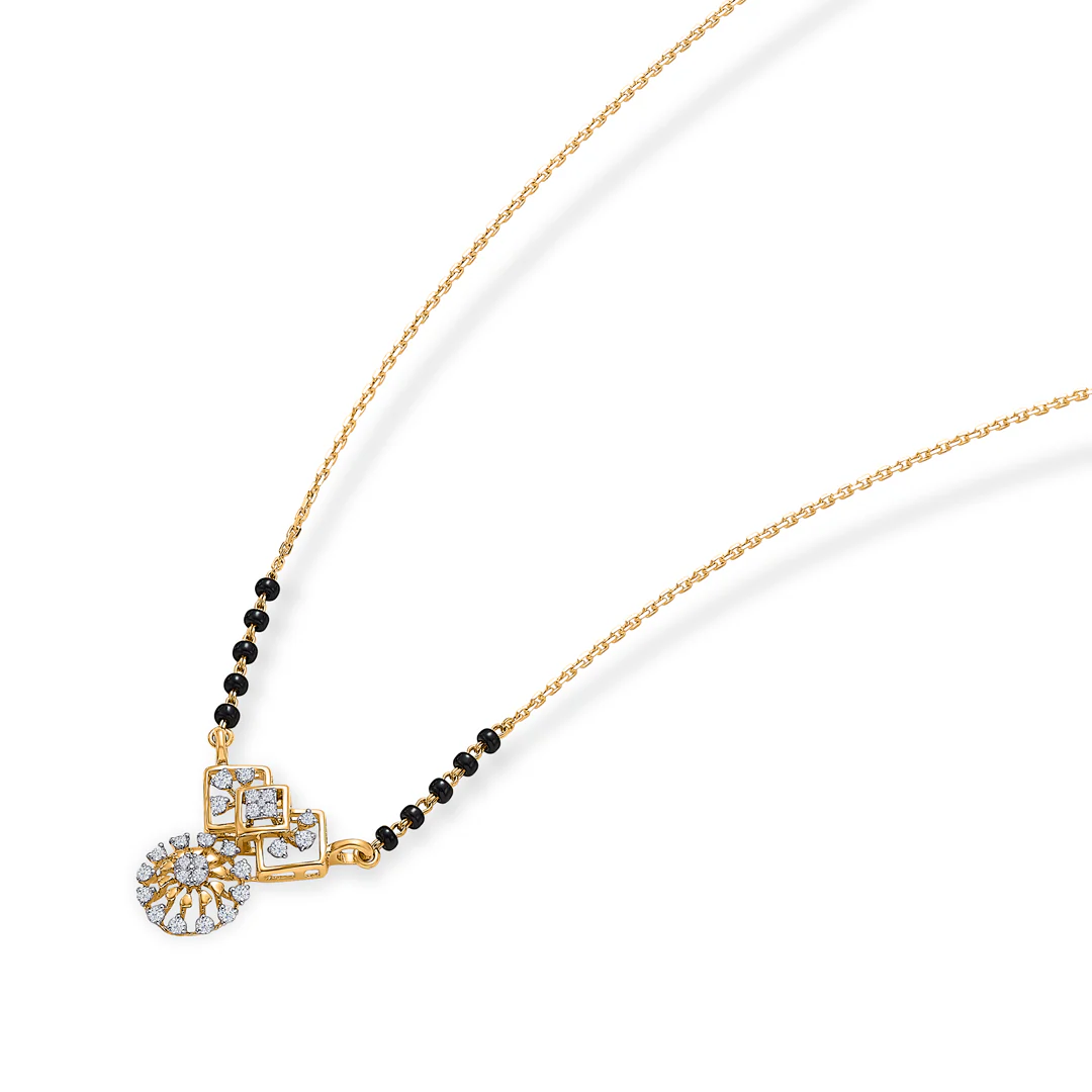 Elivra Spark Gold & Diamond Modern Mangalsutra - Image 2