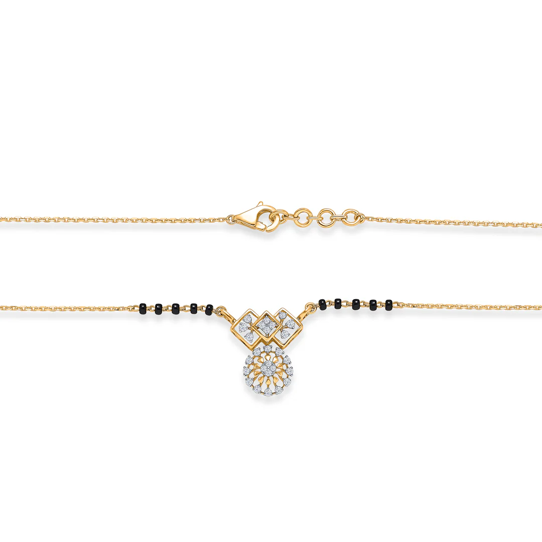 Elivra Spark Gold & Diamond Modern Mangalsutra - Image 3