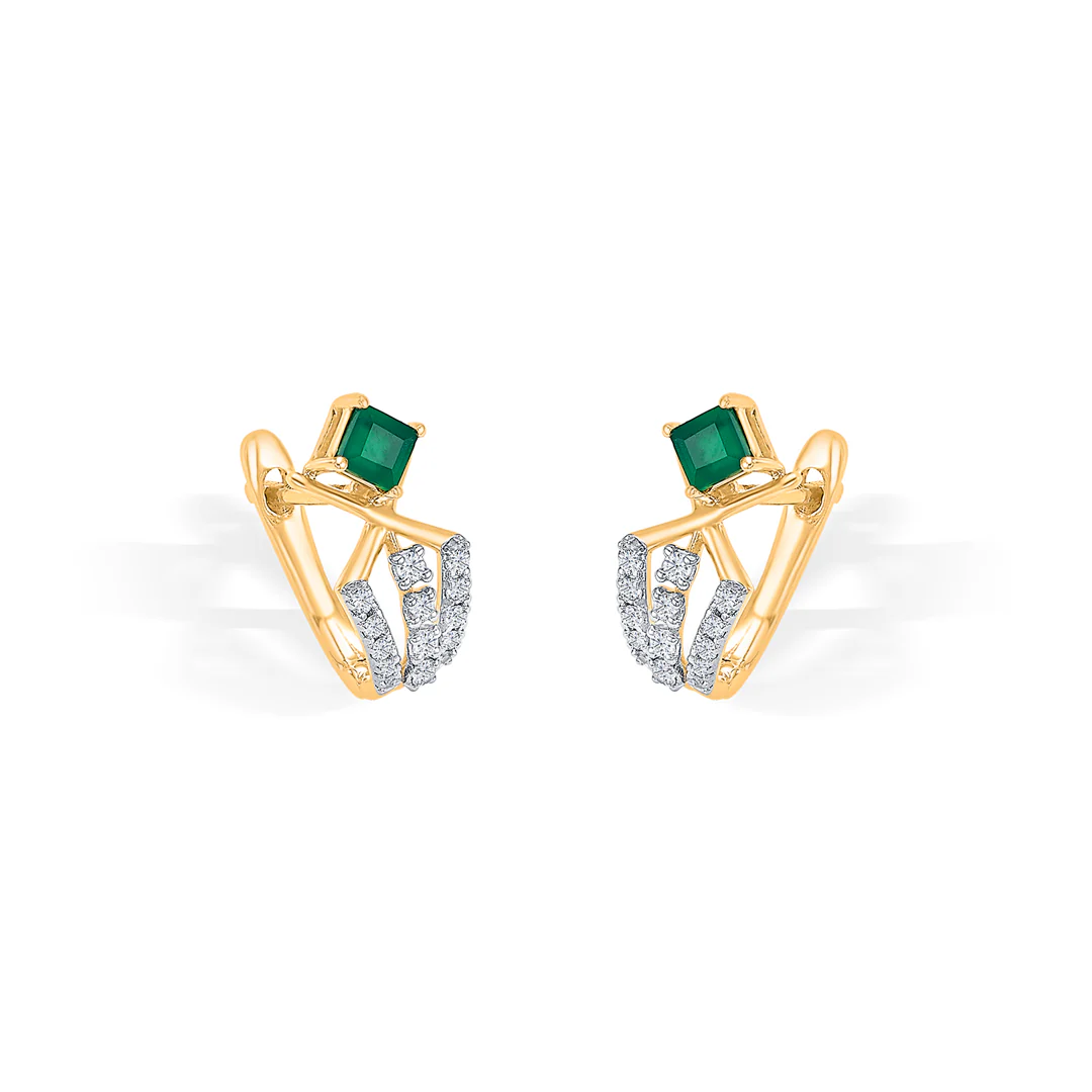 Elvora Prism Gold & Diamond Hoops & Huggies Earring - Image 3
