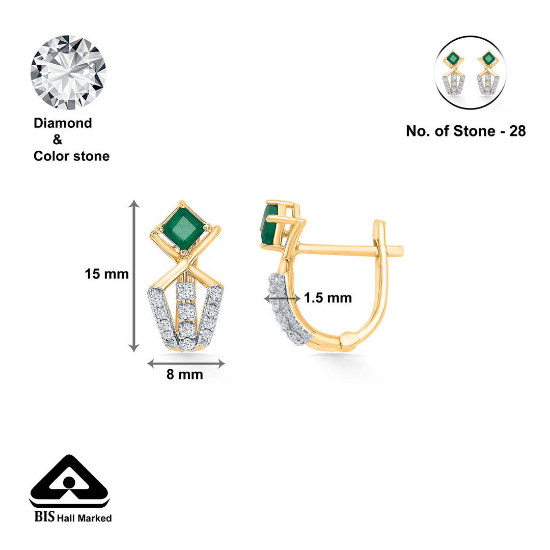 Elvora Prism Gold & Diamond Hoops & Huggies Earring - Image 4
