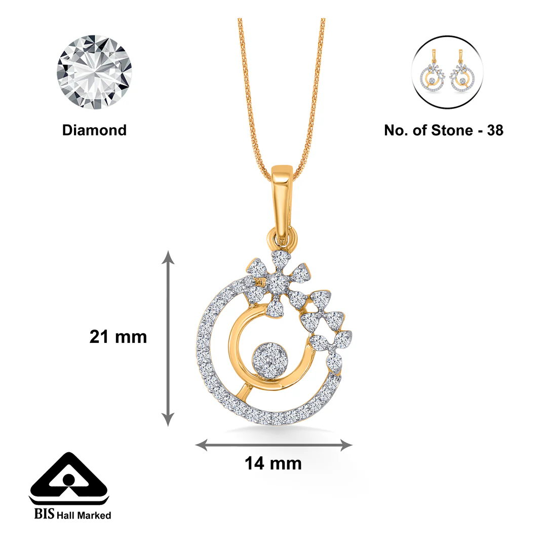 Elysian Fleur Gold & Diamond Classic Pendant - Image 4