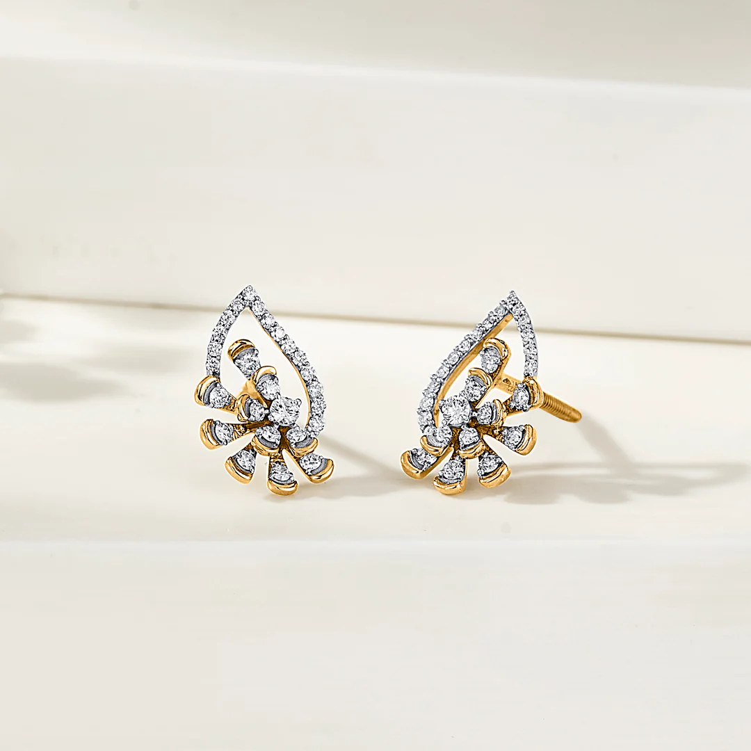 Elysian Spark Rose Gold Stud Diamond Earring For Women