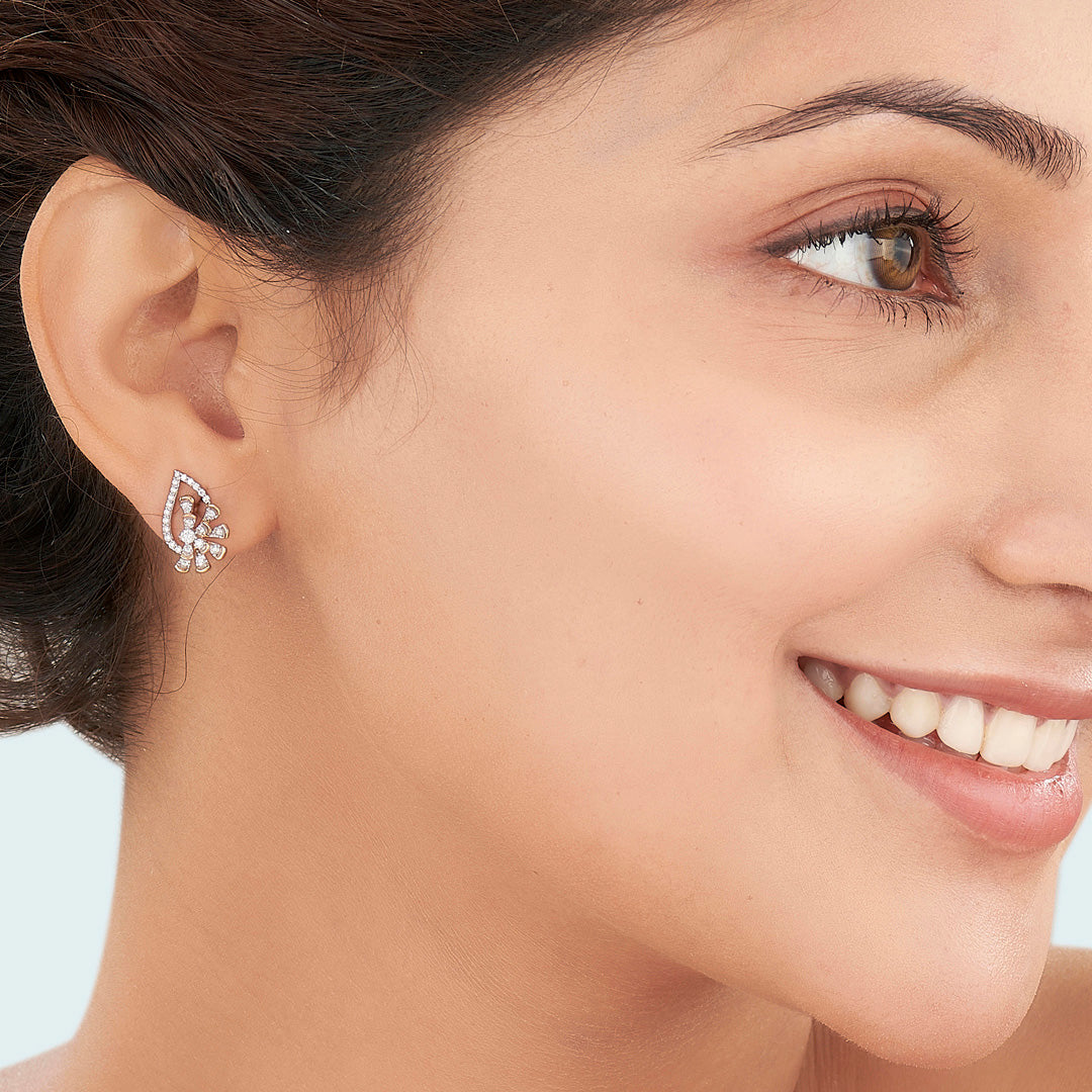 Elysian Spark Rose Gold Stud Diamond Earring For Women - Image 2