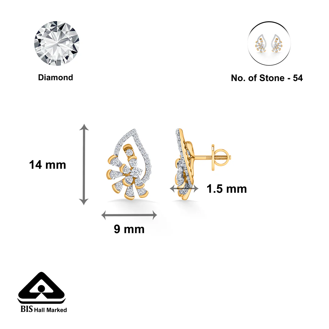 Elysian Spark Rose Gold Stud Diamond Earring For Women - Image 5