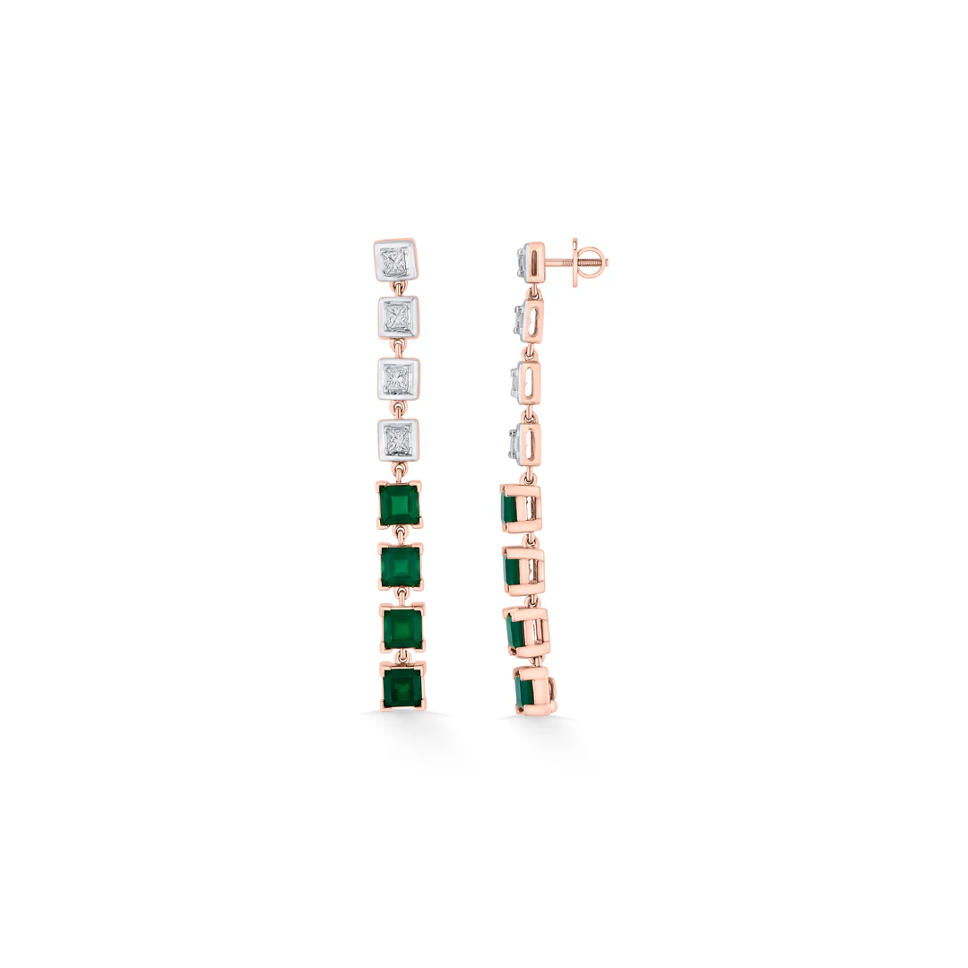 Emerald Falls Gold Stud Diamond Earring for Women - Image 4