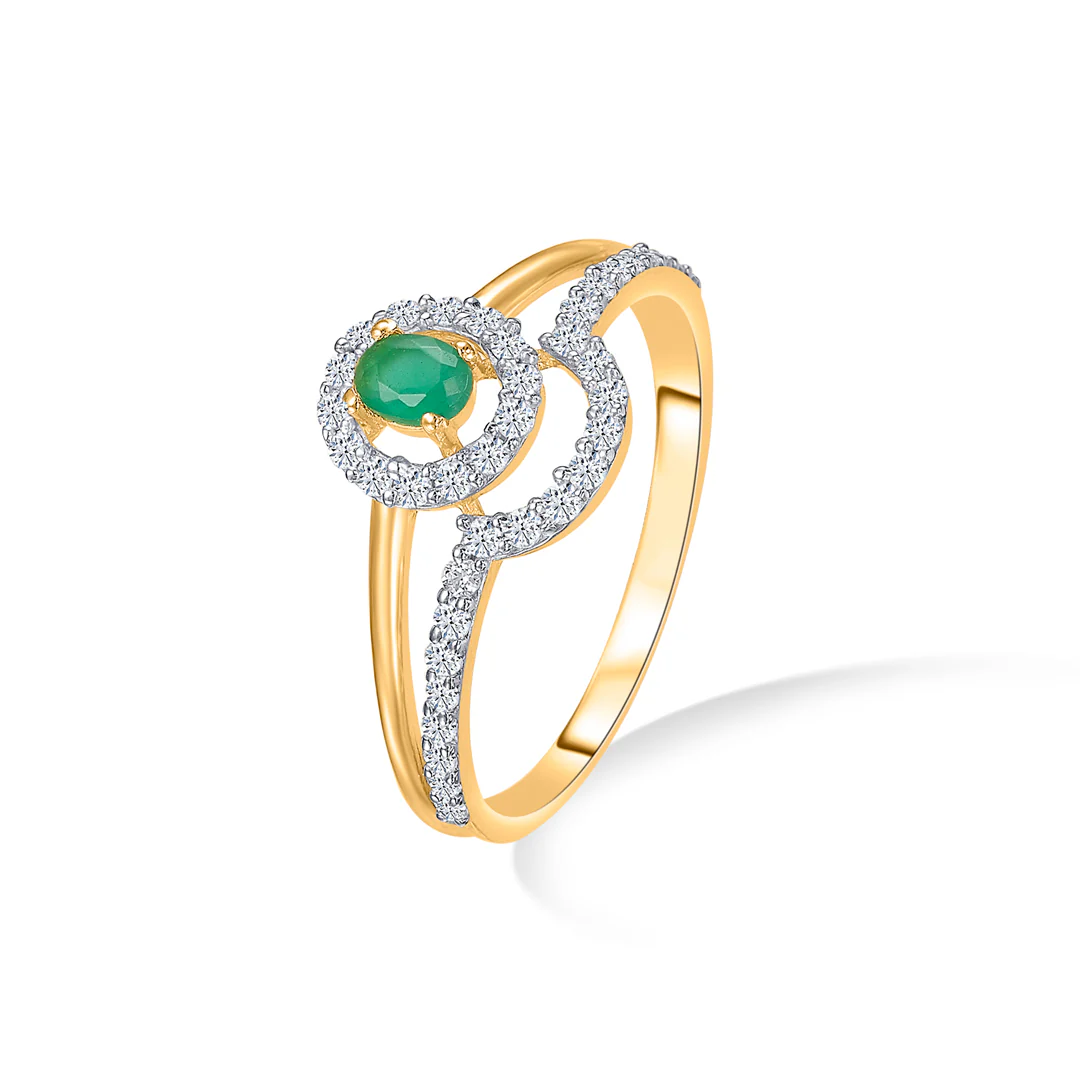 Emerald Gold Fashion Ring For Women - Image 3
