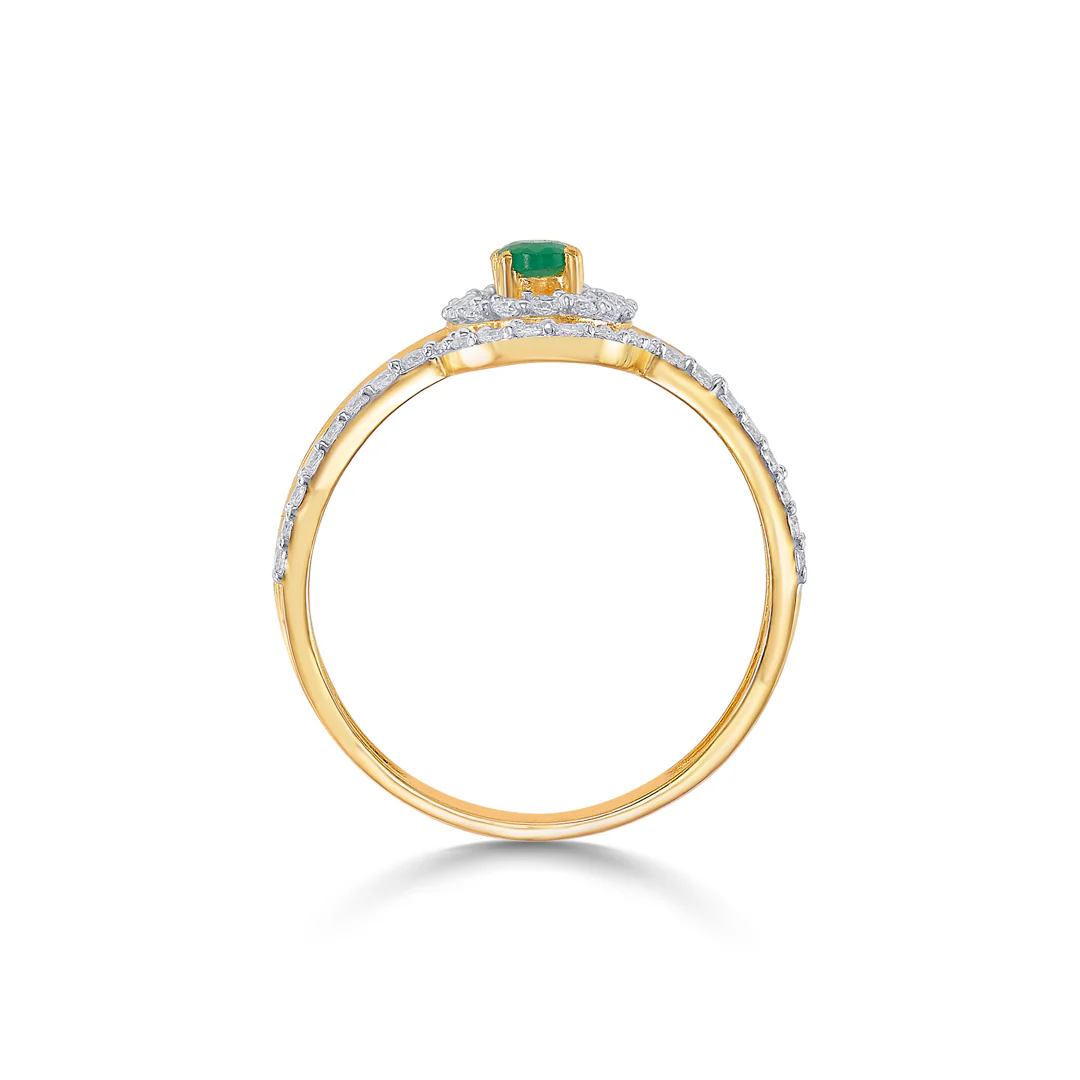 Emerald Gold Fashion Ring For Women - Image 4