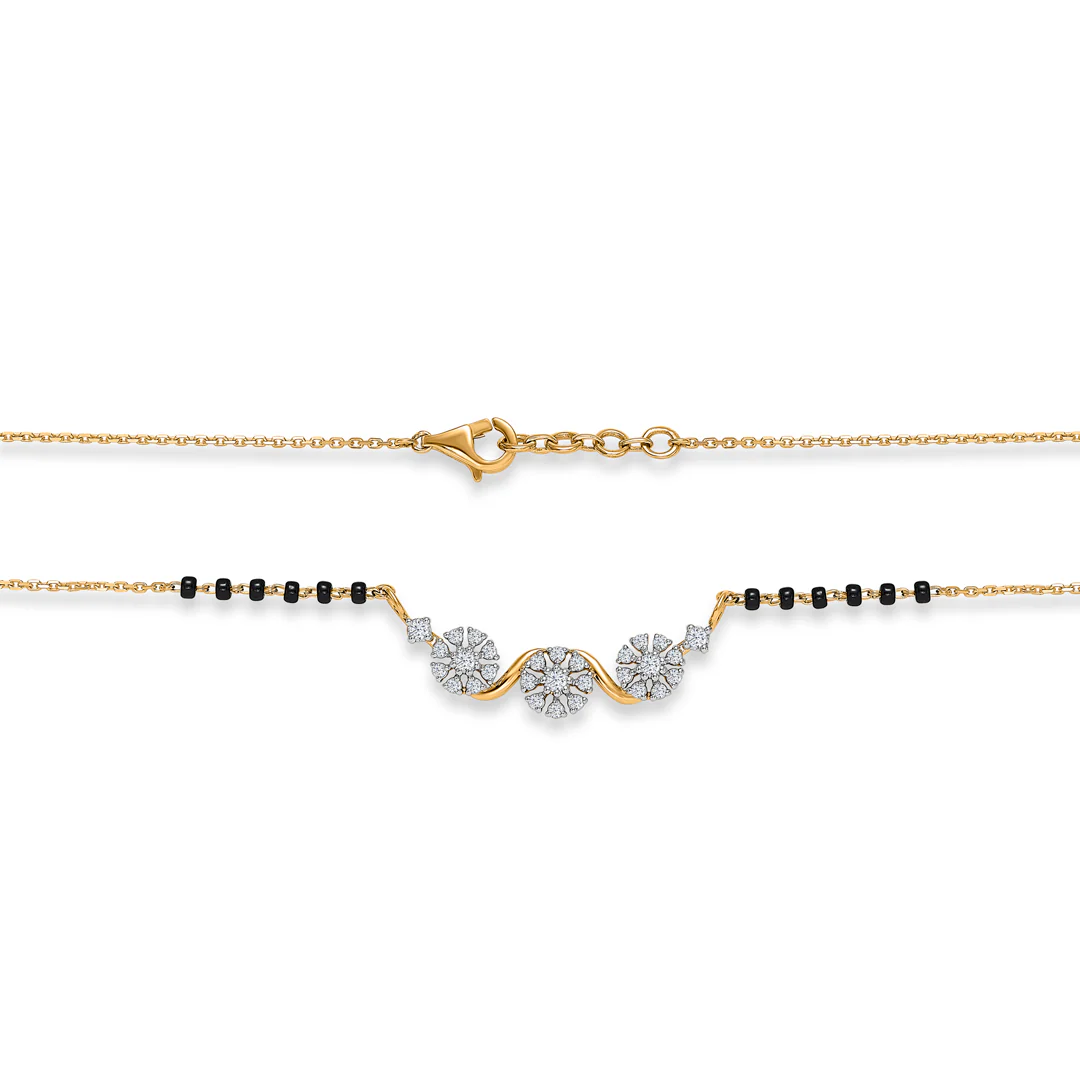Emerald Promise Gold & Diamond Modern Mangalsutra - Image 3