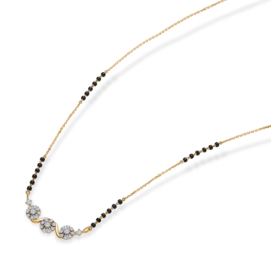 Emerald Promise Gold & Diamond Modern Mangalsutra - Image 4