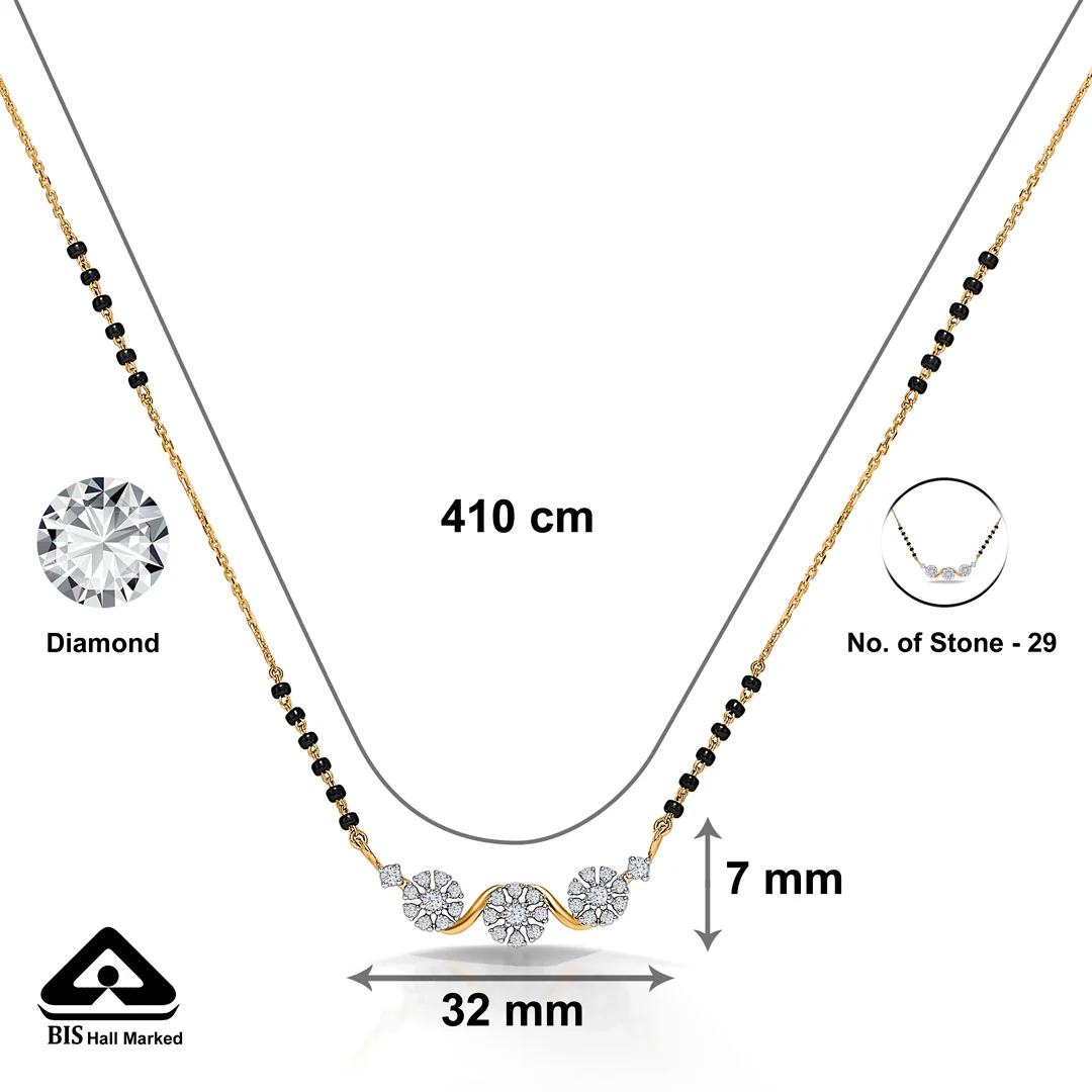 Emerald Promise Gold & Diamond Modern Mangalsutra - Image 5