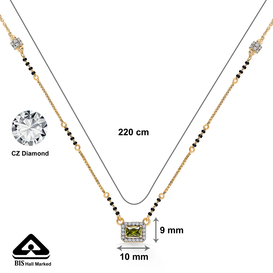Emerald Promise Gold Modern Mangalsutra - Image 4