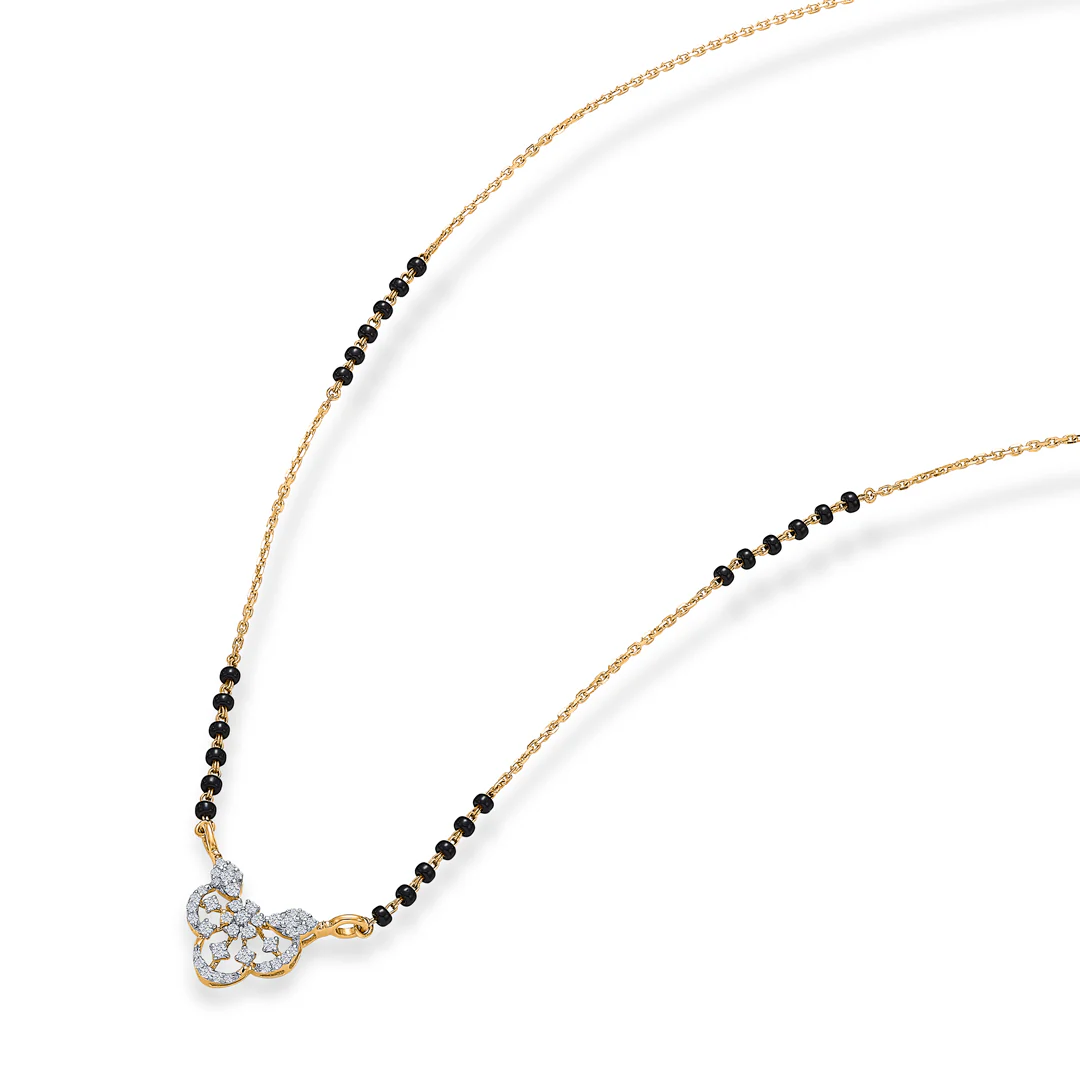 Enchanting Love Gold & Diamond Modern Mangalsutra For Women - Image 3