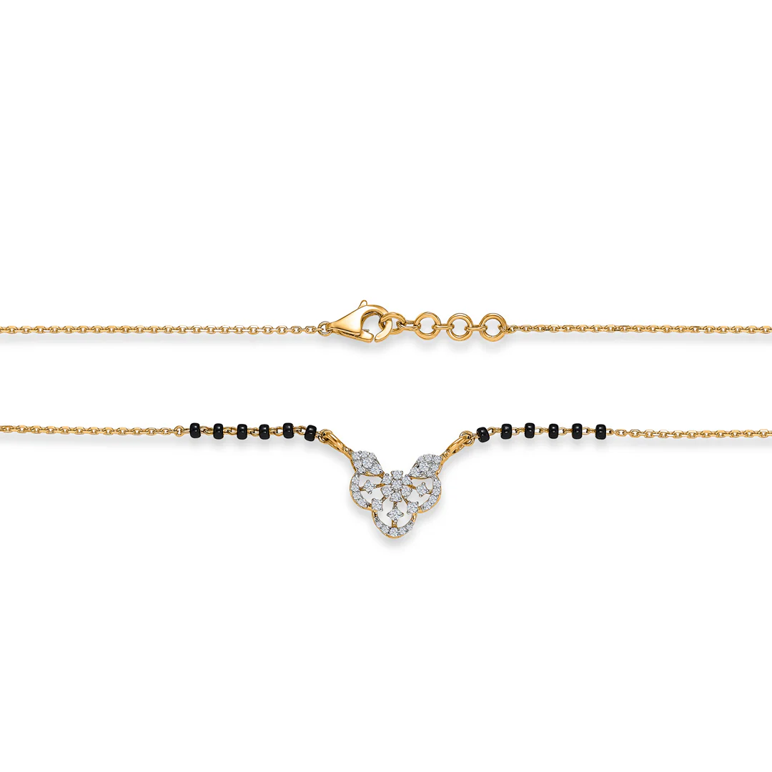 Enchanting Love Gold & Diamond Modern Mangalsutra For Women - Image 4