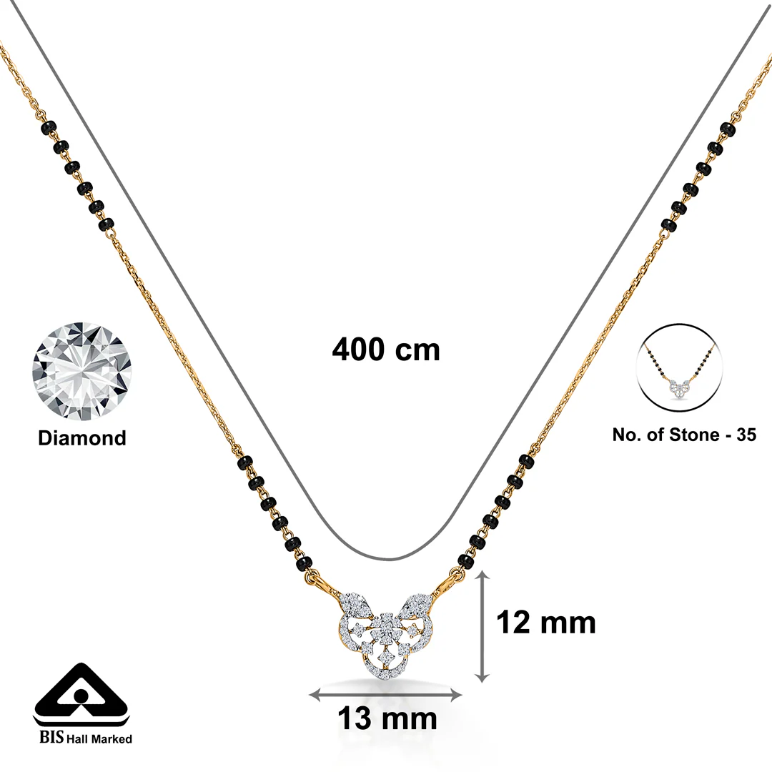 Enchanting Love Gold & Diamond Modern Mangalsutra For Women - Image 5