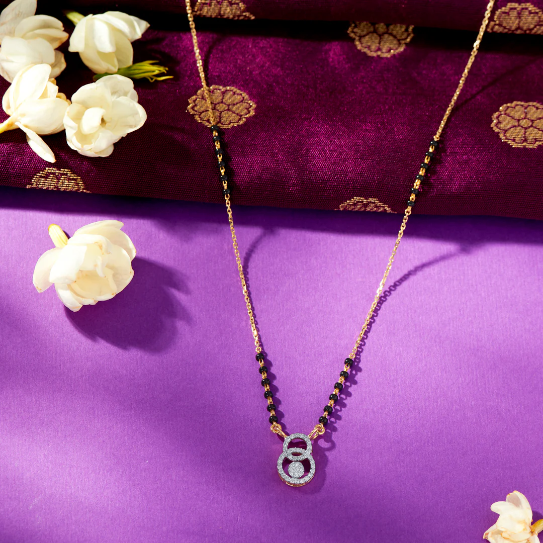 Endless Connection Gold & Diamond Modern Mangalsutra For Women
