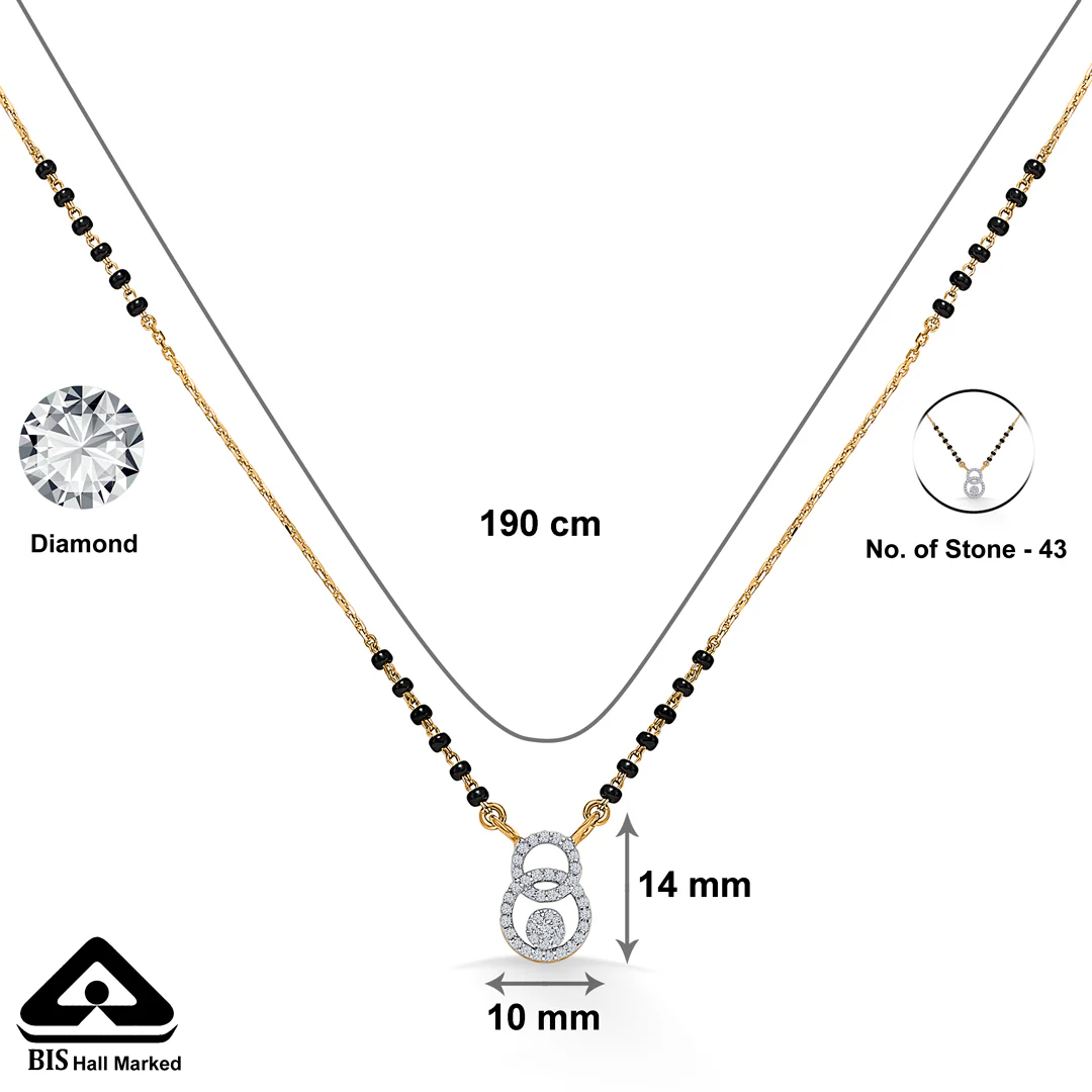 Endless Connection Gold & Diamond Modern Mangalsutra For Women - Image 5