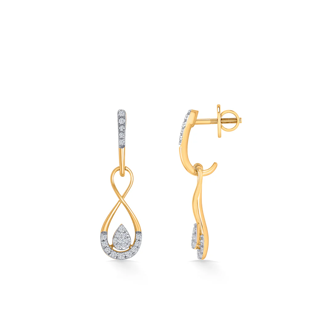 Endless Grace Gold Dangler Earring For Women - Image 3