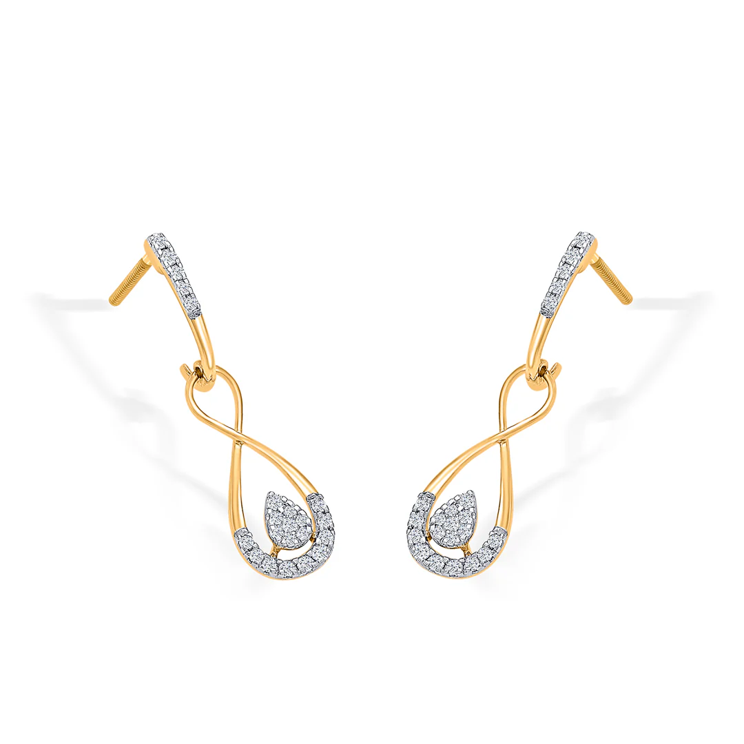 Endless Grace Gold Dangler Earring For Women - Image 4