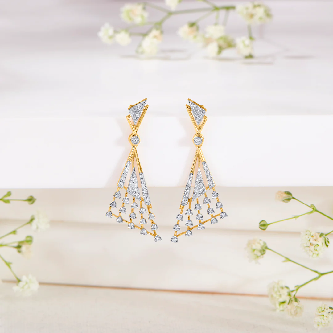 Essence Gold & Diamond Drops & Dangler Earring For Women