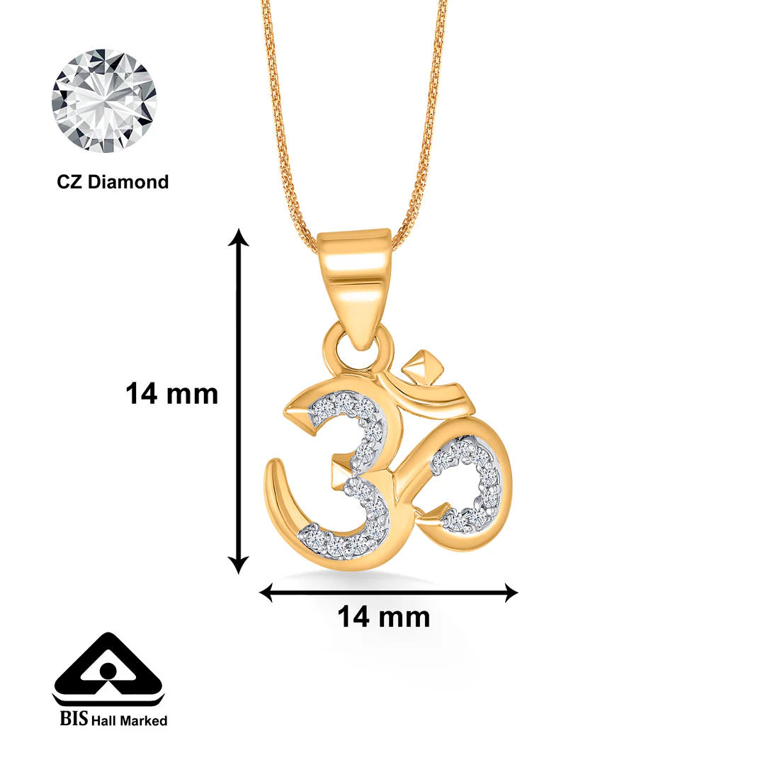 Essence of Om Gold Religious Pendant - Image 4