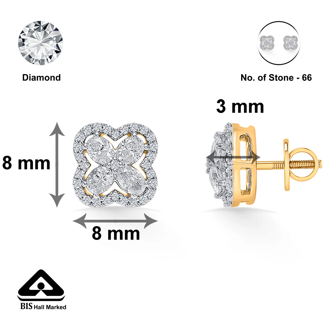 Eternal Gleam Gold Stud Earring For Women - Image 5