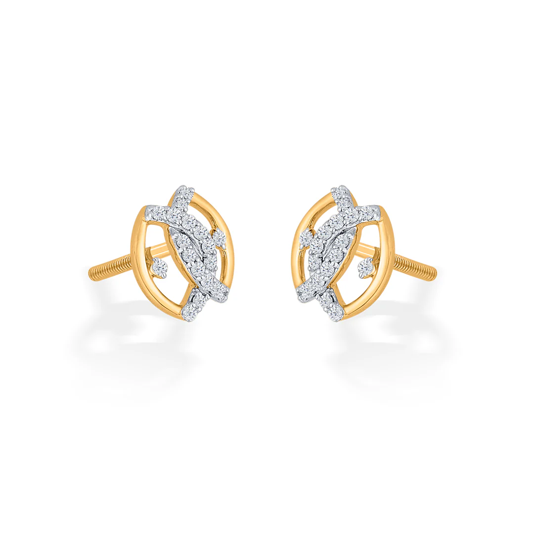 Eternal Sight Yellow Gold Stud Diamond Earring For Women - Image 3