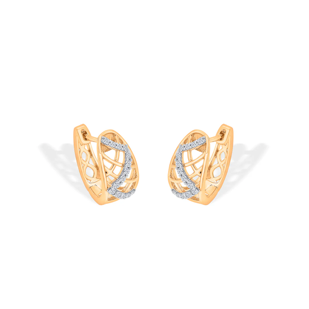 Eternal Swirls Gold & Diamond Earring for Women - Image 3