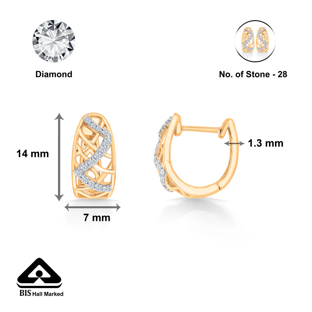 Eternal Swirls Gold & Diamond Earring for Women - Image 5