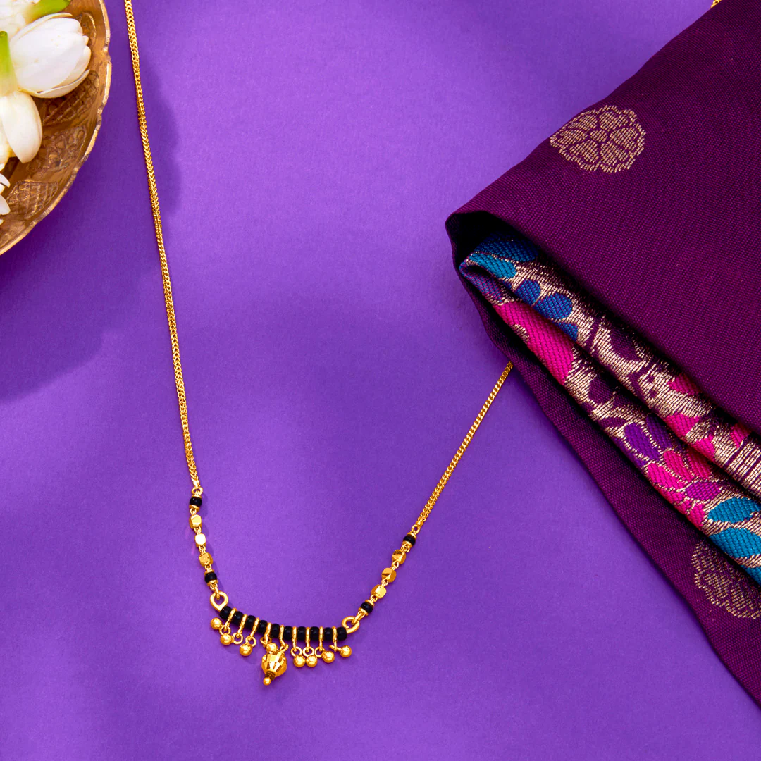 Ethereal Glow Yellow Gold Modern Mangalsutra For Women