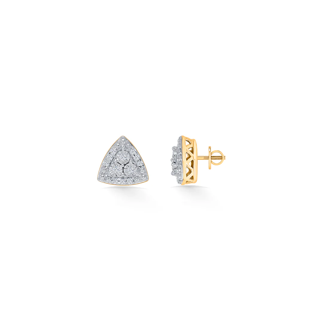 Ethereal Pyramid Gold & Diamond Pendant Set For Women - Image 6