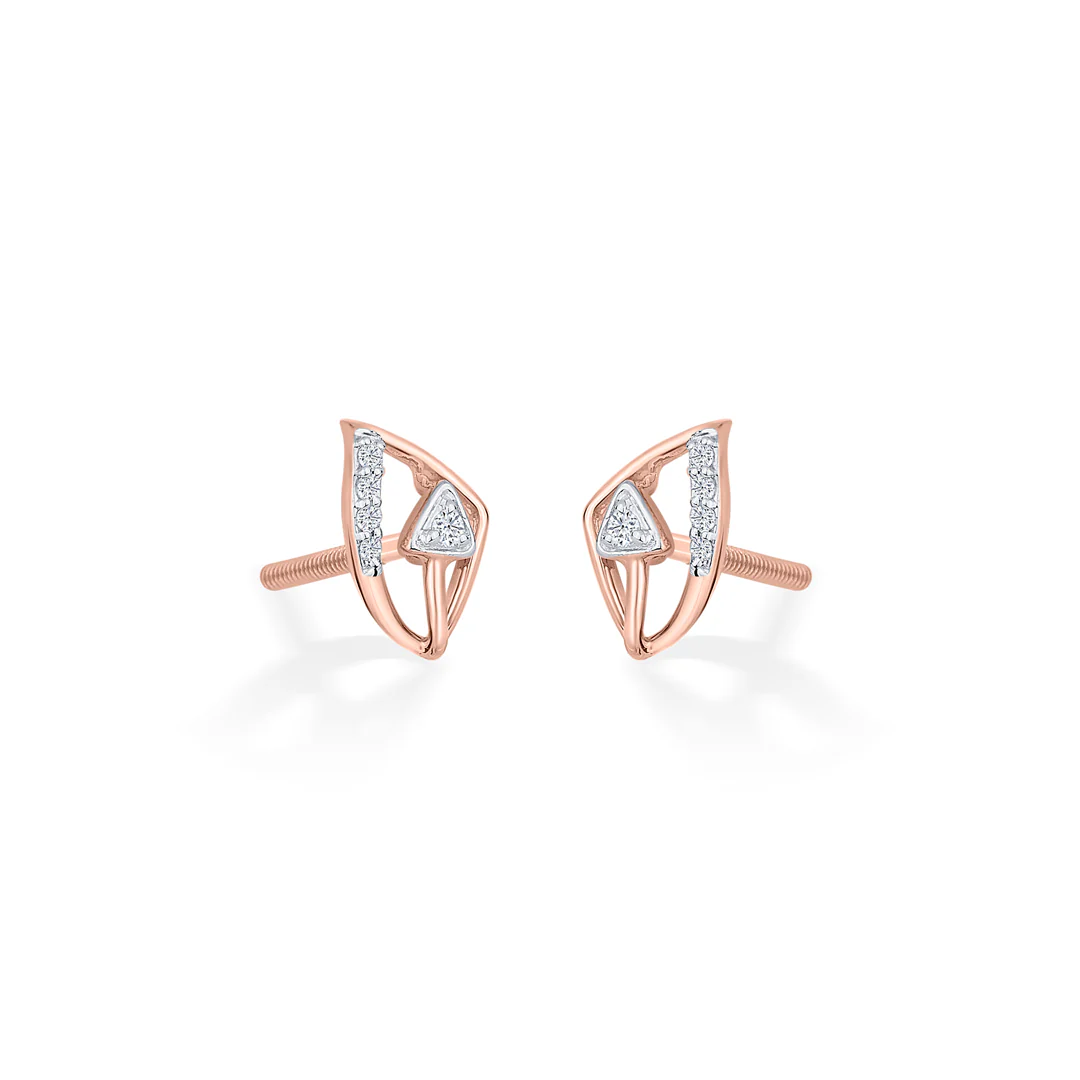 Evara Blink Gold Stud Diamond Earring - Image 2