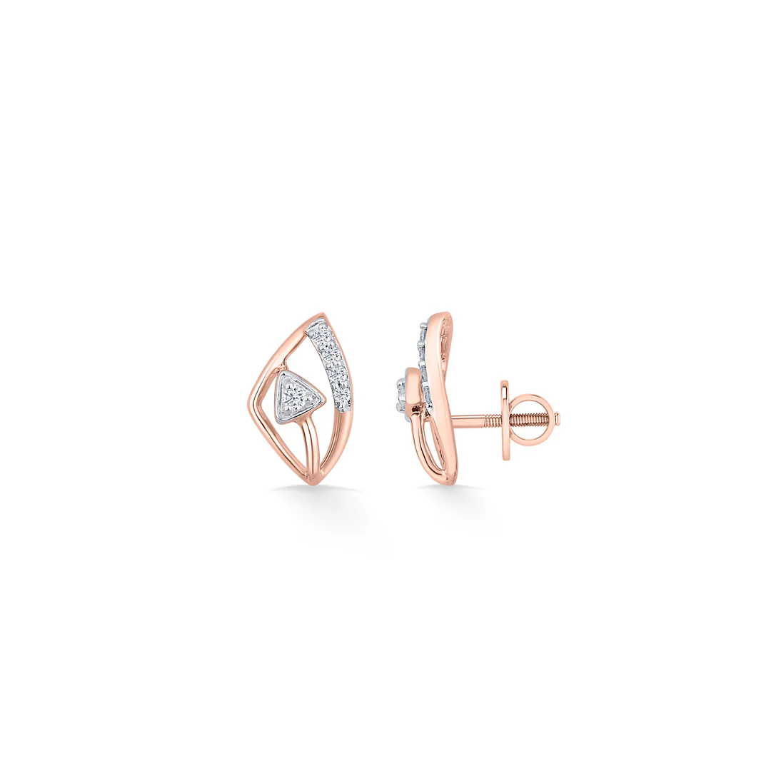 Evara Blink Gold Stud Diamond Earring - Image 3