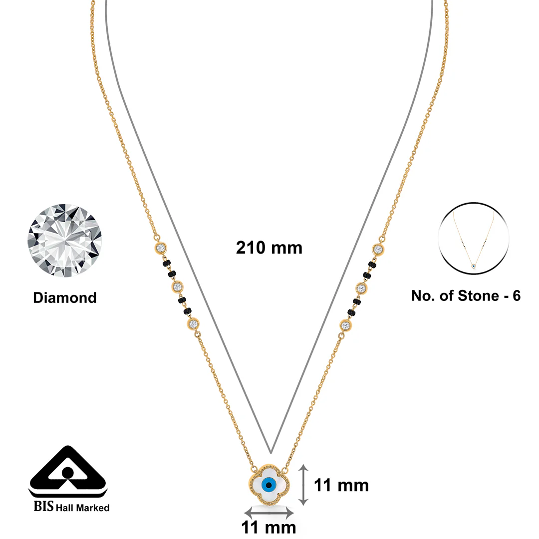 Evil Eye Bliss Gold & Diamond Modern Mangalsutra for Women - Image 2