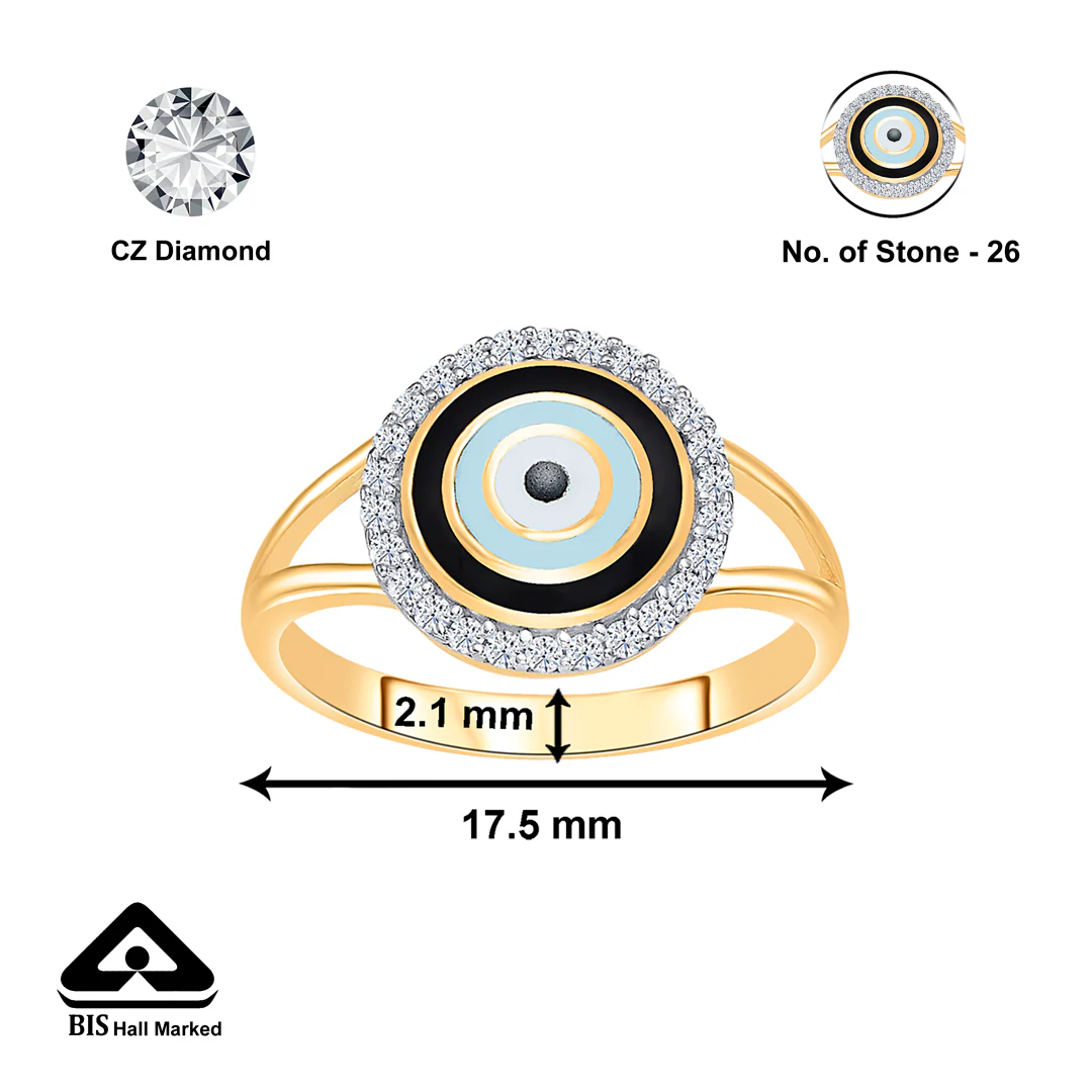 Evil Eye Gold Casual Ring For Women - Image 2