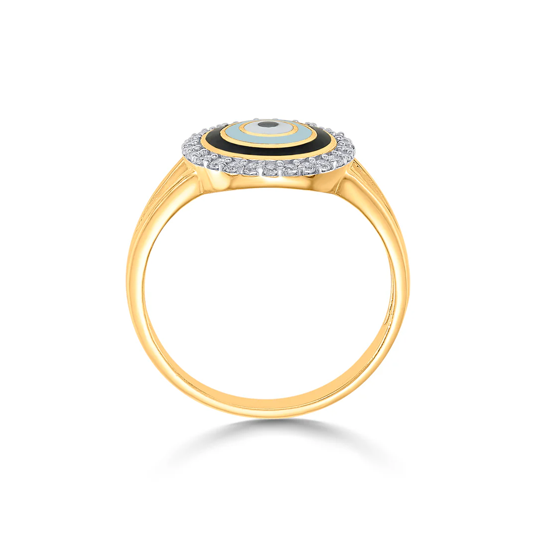 Evil Eye Gold Casual Ring For Women - Image 4