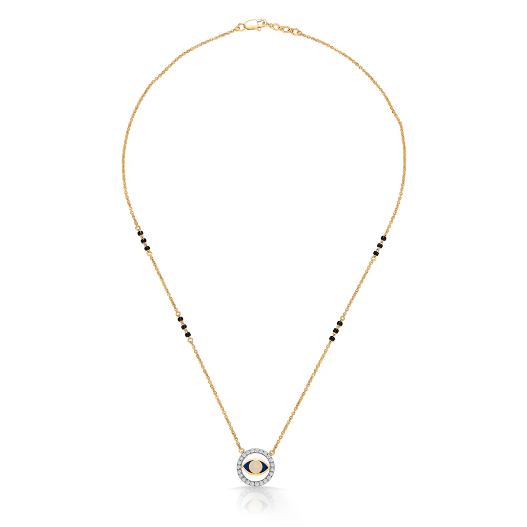 Evil Eye Gold & Diamond Modern Mangalsutra For Women - Image 2
