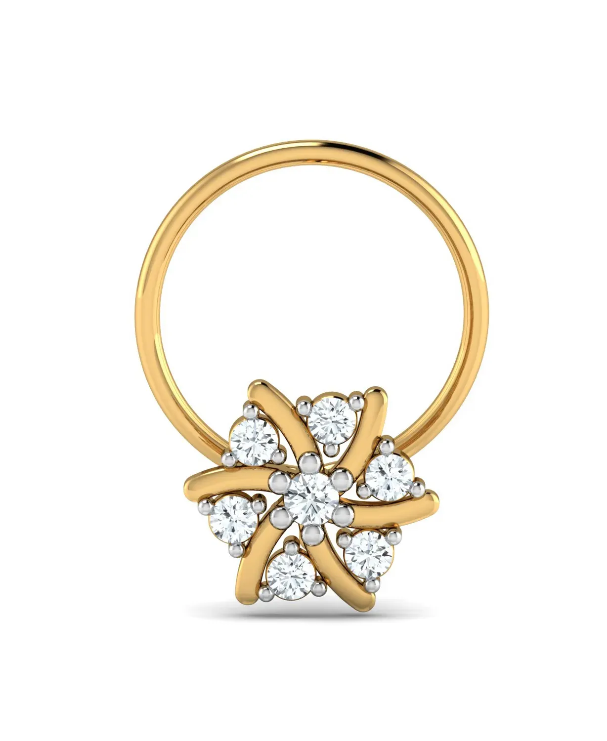 Exquisite Floral Diamond Nosepin