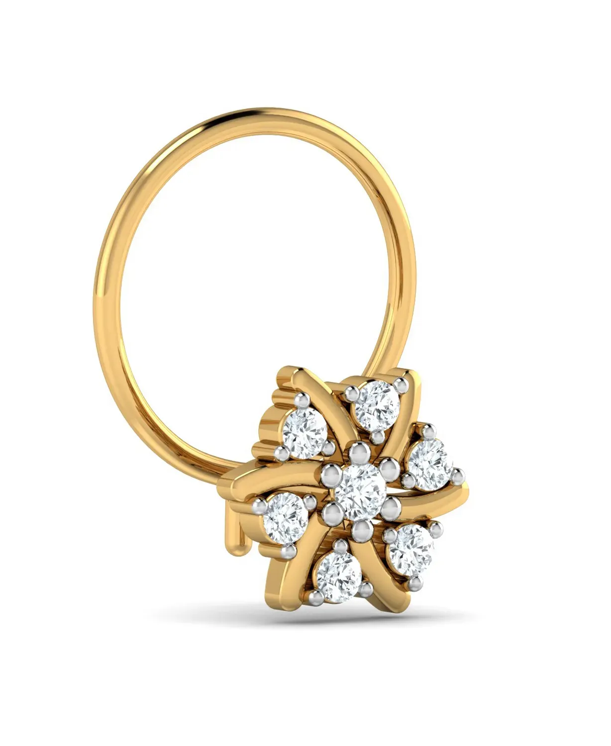 Exquisite Floral Diamond Nosepin - Image 3