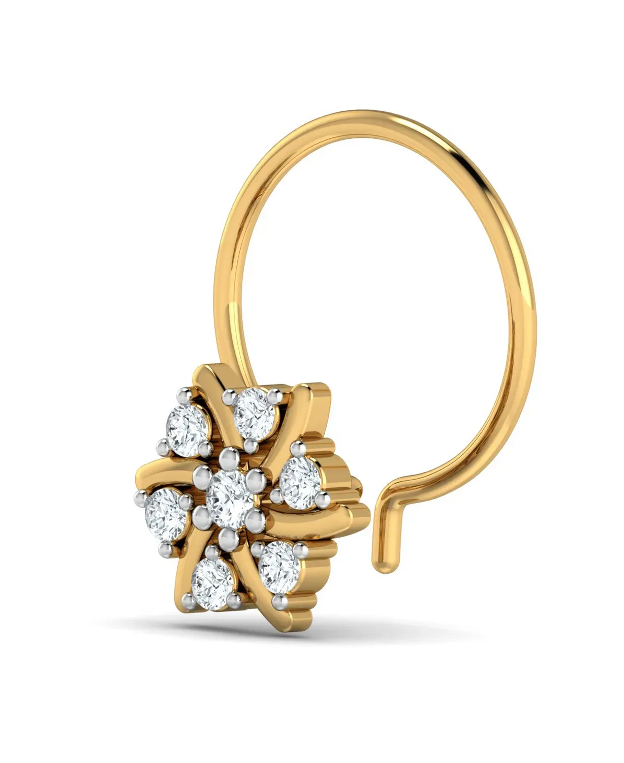 Exquisite Floral Diamond Nosepin - Image 4