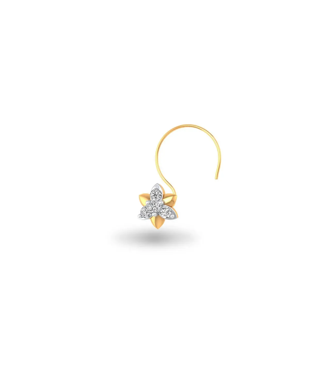 Flashy Floral Diamond Nosepin - Image 4