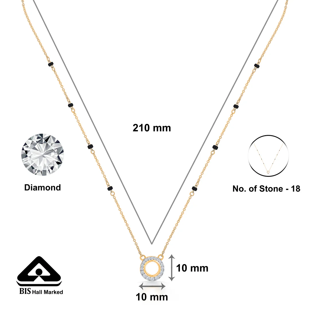 Flawless Orbit Gold & Diamond Modern Mangalsutra for Women - Image 2