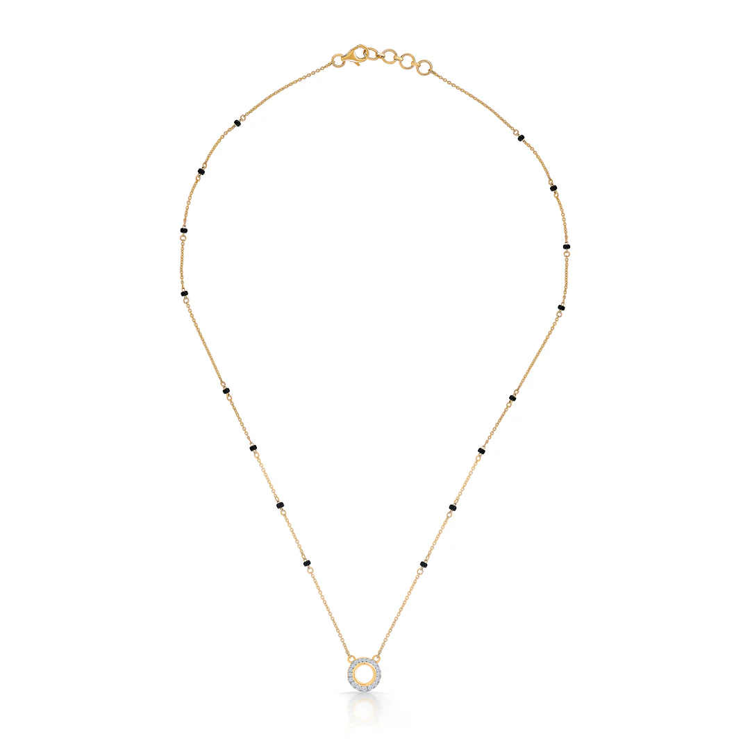 Flawless Orbit Gold & Diamond Modern Mangalsutra for Women - Image 3