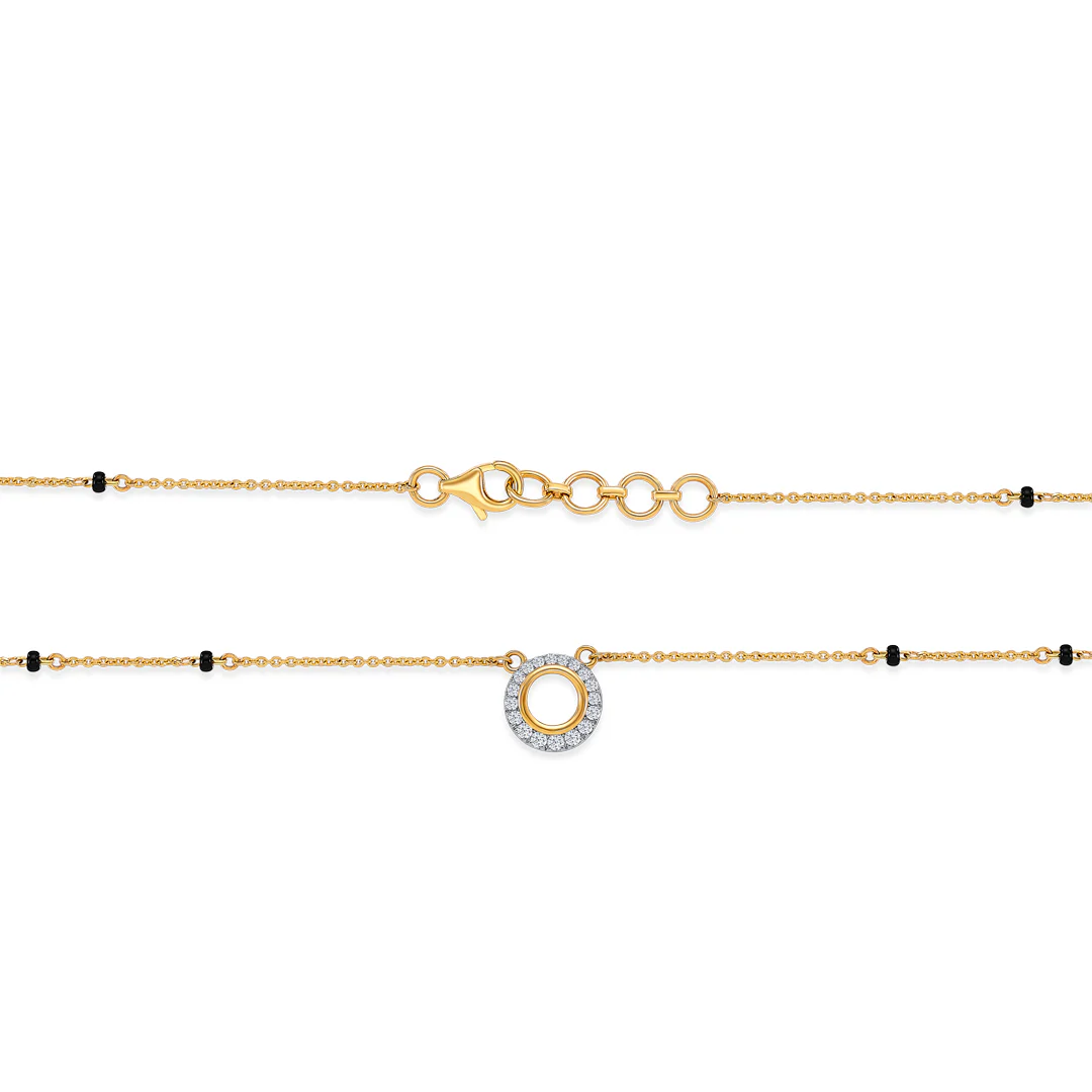 Flawless Orbit Gold & Diamond Modern Mangalsutra for Women - Image 5