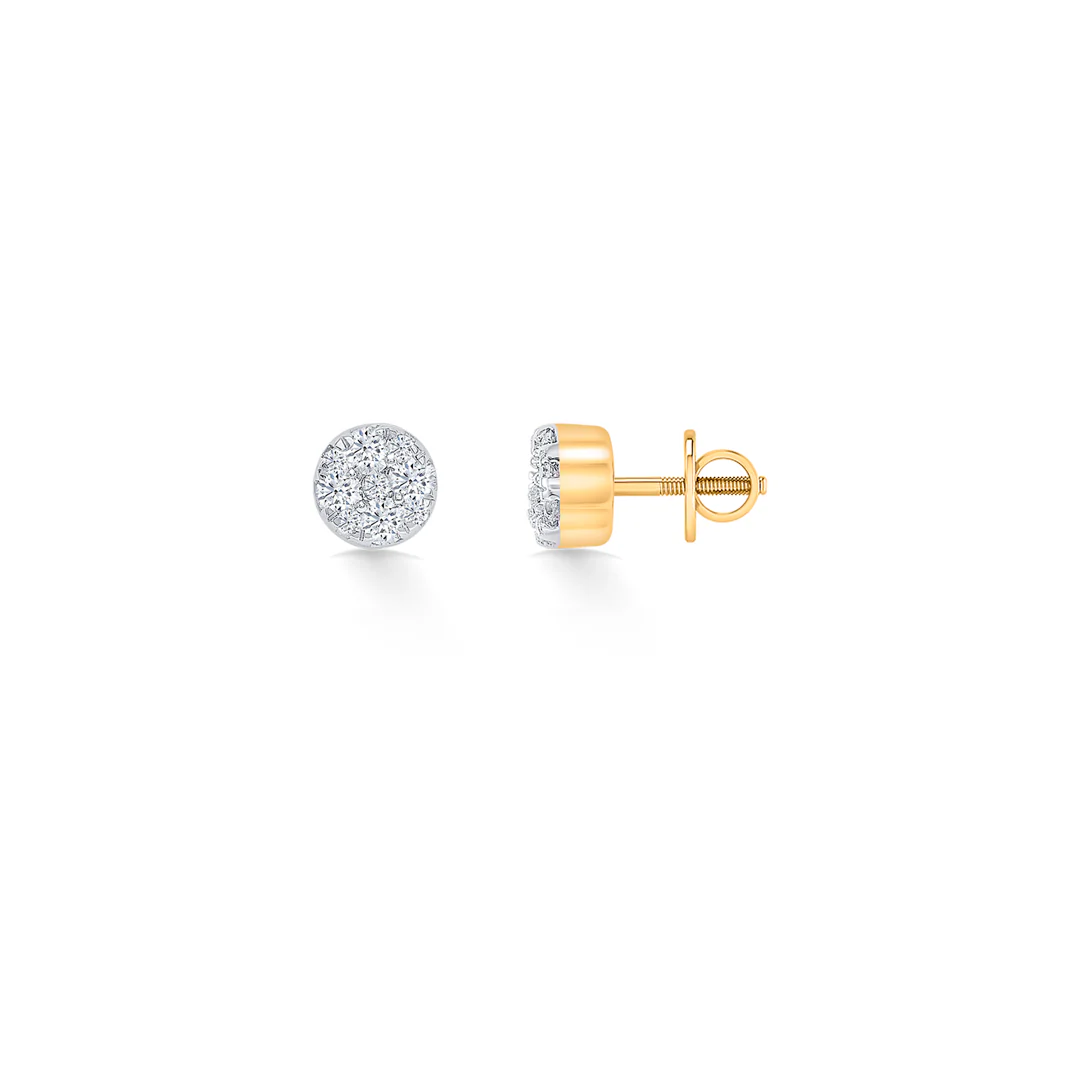 Fleck Gold & Diamond Stud Earring For Women - Image 3